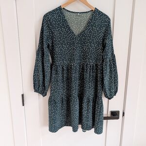 ✨4 for 12 Dark Green Polka Dot Dress - Size S